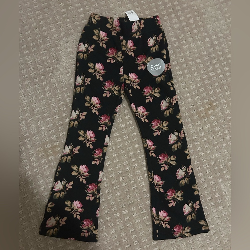Gap kids fleece lined flared leggings NWT sz s(6-7)